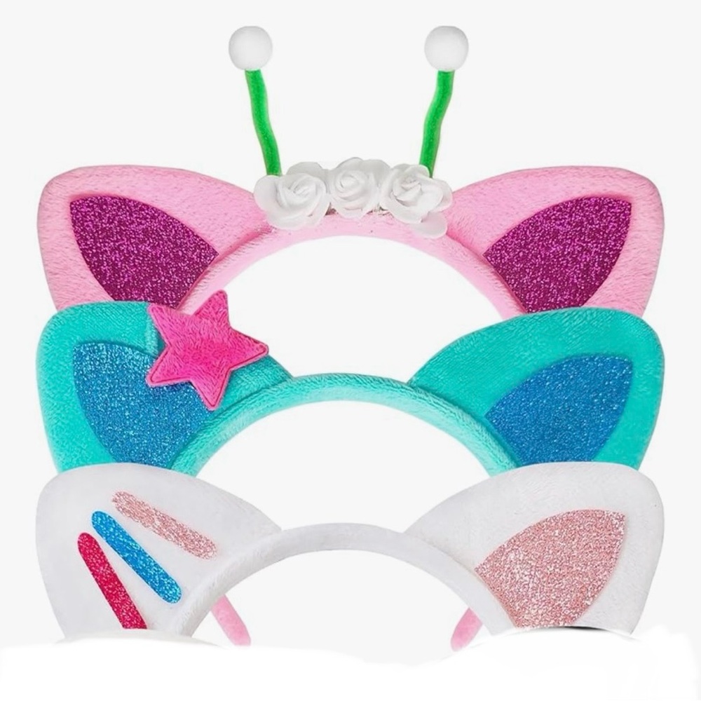 Fun Cat Ear Headbands Trio (A82)